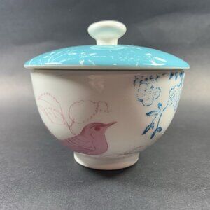 Portmeirion Dawn Chorus Sugar Bowl with Lid – Birds, Butterflies & Flowers